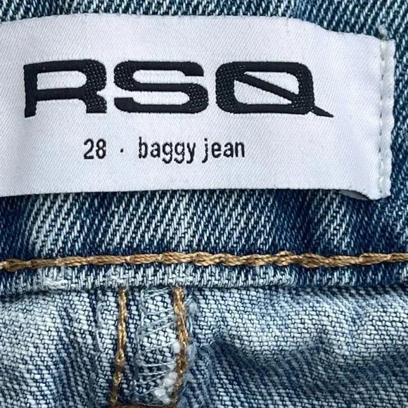 RSQ Baggy distressed medium wash Jeans. Sz 28 - Picture 10 of 11